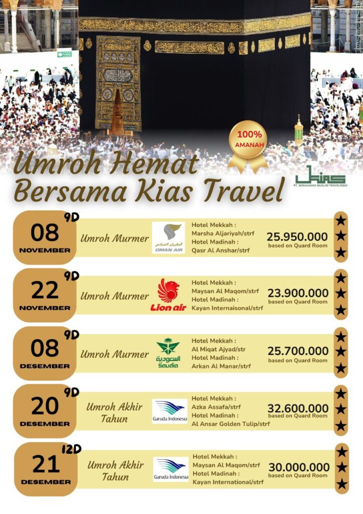 Umroh Hemat bersama Kias Travel yang berlokasi di Bintaro
